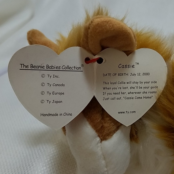 Ty Beanie Baby Collie 'Cassie' - Picture 5 of 8